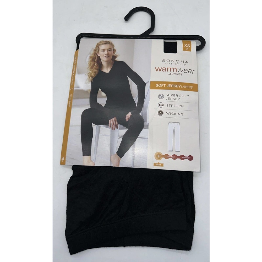 Sonoma Warm Wear Leggings‎ CLASSIC Black WARM NEW NWT XS SIZE 2